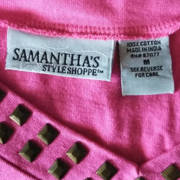 Samantha's Style Shoppe V-Neck Studded Top - Picture 7 of 7